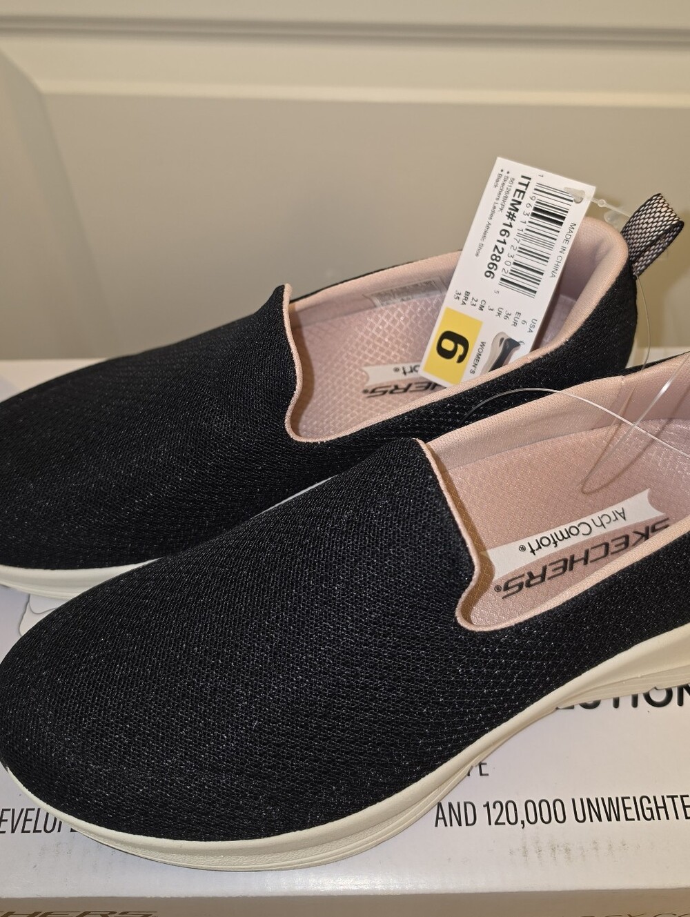 Skechers Black Slip-On Arch Comfort Platform Sneakers - Picture 2 of 4